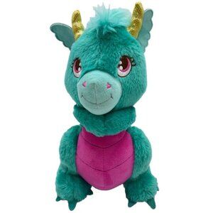 Hallmark Misty The Dragon Plush Stuffed Animal Green Pink Yellow Horns 11 inches